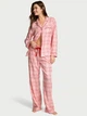 Фланелева піжама (сорочка + штани) Victoria's Secret Flannel Long Pajama Set XS Regular Рожевий (27138533) - изображение 1