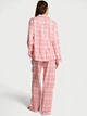 Фланелева піжама (сорочка + штани) Victoria's Secret Flannel Long Pajama Set XS Regular Рожевий (27138533) - изображение 2