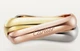 Каблучка Cartier TRINITY RING, CUSHION-SHAPED, CLASSIC MODEL ,біле ,рожеве,жовте золото 18 к - зображення 5