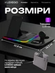 Бездротова зарядка 5в1 зарядна док станція LEXEGO для айфона iPhone AirPods та смарт годинника Apple Watch та LED підсвіткою Black A-82B - зображення 5