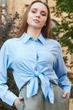 Жіноча сорочка зі складками широкого крою LadyLike 44 Блакитний (ll2191910069381) - изображение 1