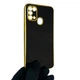 Чехол для Samsung Galaxy M31 (SM-M315F) глянцевый с защитой камеры с золотой окантовкой черный - изображение 2