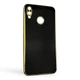 Чохол для Huawei Honor 8X (JSN-L21) глянцевий із захистом камери із золотою окантовкою чорний - зображення 1