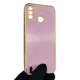 Чехол для Tecno Spark 6 Go (KE5) глянцевый с защитой камеры с золотой окантовкой сиреневый - изображение 2