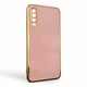 Чохол для Samsung Galaxy A50 (SM-A505F) глянцевий із захистом камери із золотою окантовкою пудровий - зображення 1