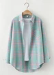 Рубашка женская Oversize в клетку G&N Мятная с розовым 14920 L (48) - изображение 2