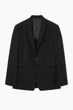 Блейзер лляний COS single-breasted linen blazer 1228120001 46 Чорний - изображение 6