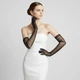 Довгі фатинові рукавички зі стразами fashion accessories one size (XS/S/M) чорний (7-72) - изображение 1