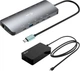 Hub USB i-tec Metal Nano 3x Display Dock Grey + Universal Charger 140 W (C31NANOTRIPLED140) - obraz 1