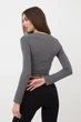 Топ укороченный с длинным рукавом Giulia CROP TOP L/XL Grey-poppy seed, Топ с длинным рукавом - изображение 4