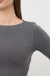 Топ укороченный с длинным рукавом Giulia CROP TOP L/XL Grey-poppy seed, Топ с длинным рукавом - изображение 5