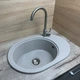 Кухонная мойка из искусственного камня/кварцевая 610х420х180мм, прямоугольная OVALE Adamant Terra Серая (49450610420) - изображение 4