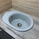 Кухонная мойка из искусственного камня/кварцевая 610х420х180мм, прямоугольная OVALE Adamant Светло-серый (49530610420) - изображение 2