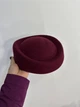 Женская фетровая шляпа пилотка из шерсти ZUFI бордовая - изображение 7
