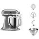 Кухонный комбайн KitchenAid Artisan 4,8 л 5KSM185PSEMS с откидным блоком серебряный медальон - изображение 1