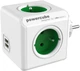 Розгалужувач мережі Power Cube Original 4 розетки 2 x USB Green (2202GN/FROUPC) - зображення 1