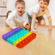 Антистресс сенсорная игрушка Pop It Силиконовая Поп Ит Push Up Bubble Квадрат Разноцветная (2918610813638) - изображение 6