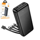 Павербанк HOCO J163A 20000mAh 2USB встроенные кабели Черный - изображение 2