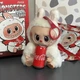Мягкая игрушка-брелок Лабубу в стиле Coca-cola с креплением на карабин/кольцо, плюшевая, красно-белая - изображение 1