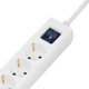 Подовжувач мережевий 2E 3м, 5xТипF, 16A, 1xUSB-A,1xUSB-C, фільтр, білий - зображення 4
