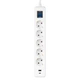 Подовжувач мережевий 2E 3м, 5xТипF, 16A, 1xUSB-A,1xUSB-C, фільтр, білий - зображення 5