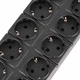 Подовжувач мережевий 2E 3м, 10xТипF, 16A, 3xUSB-A, 1xUSB-C, фільтр, чорний - зображення 5