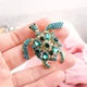 Брошь унисекс BROCHE бижутерия с кристаллами Черепаха зелёная BRBF111651 - изображение 4