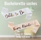 Стрічка атласна весільна для нареченої Bride to be біла+рожеве золото 1шт - изображение 4