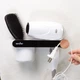 Полка с держателем для фена клеящаяся MBM HOME BP-33 WHITE/BLACK бело-черная - изображение 5