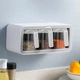 Полка с емкостями для хранения специй клеящаяся MBM HOME KP-12 WHITE/GRAY бело-серая - изображение 2