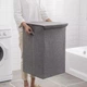 Ящик для зберігання текстильний з кришкою MBM HOME TH-02 GRAY сірий - зображення 2