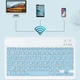 Клавиатура и мышка беспроводная Bluetooth KIT Белая с голубым - изображение 3
