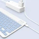 Клавиатура и мышка беспроводная Bluetooth KIT Белая с голубым - изображение 6