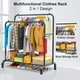 Двойная стойка вешалка для одежды и обуви Smart Loft Master Rack стальная с полкой Black - изображение 2