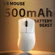 Геймерська акумуляторна бездротова (Bluetooth + 2,4G) миша Attack Shark V8 Ultra-Light, 8k, PAW3950MAX Біла/White (V8W) - изображение 7
