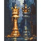 Алмазна мозаїка за номерами Орігамі Шахи. Королівська дуель, 40x50 см (OD3491) - зображення 1