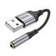 Перехідник Hoco LS36 Sound Card USB to AUX 3.5mm (female) 12 см (колір чорний) - изображение 1