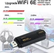 Тридіапазонний бездротовий мережний Wi-Fi адаптер USB Fenvi FU-AXE5400 2.4G/5G/6Ghz Mu-MIMO 6E Black (18839) - зображення 3
