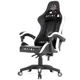 Игровое кресло Infini Five чёрно-белое ткань + металл, 126×67×44 см, 120 кг - изображение 3