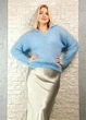 Джемпер мохеровий з затібкою на гудзики блакитний Made in Italy M-XL 36-200 - изображение 2