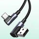 Кабель USB на Type-C Г-подібний UGREEN US176 Right Angle (1m, 3A). Gray - зображення 4