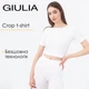 Топ с коротким рукавом и круглым вырезом Giulia CROP T-SHIRT L/XL White-bianco эластичный для йоги и фитнеса - изображение 1