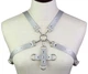 Портупея женская на грудь из искусственной кожи серая Womens PU Harness Caged Bra - изображение 1