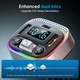 ФМ трансмітер FM модулятор з Bluetooth 5.4 Автомобільний адаптер зі швидкою зарядкою 48Вт QC3.0 блютуз підсвіткою для автомобіля трансміттер Remzona Vibe PD 48W з мікрофоном гучного зв'язку в машину авто аудіо передавач плеєр hands free FMAAC-03BK - зображення 15