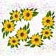 Водорозчинний флізелін з малюнком 20*30 см для вишивки "Соняшники", Confetti - зображення 1