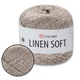 Пряжа YarnArt Linen soft, Песочный №7307, 100 г 272 м- нить лен, вискоза, хлопок для вязания - изображение 1