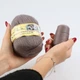 Пряжа из Норки, Серо-коричневый №855, 50 г/350 м, с дополнительной нитью для вязания - изображение 3