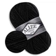 Alize Super Lana Maxi, Черный №60 - толстая полушерстяная пряжа 100 г / 100 м, 25% шерсть / 75% акрил, для объемных изделий, СуперЛана Макси - изображение 1