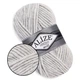Alize Super Lana Maxi, Светло-серый меланж №208 - толстая полушерстяная пряжа 100 г / 100 м, 25% шерсть / 75% акрил, для объемных изделий - изображение 1