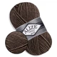Alize Super Lana Maxi, Коричневый меланж №240 - толстая полушерстяная пряжа 100 г / 100 м, 25% шерсть / 75% акрил, для объемных изделий - изображение 1